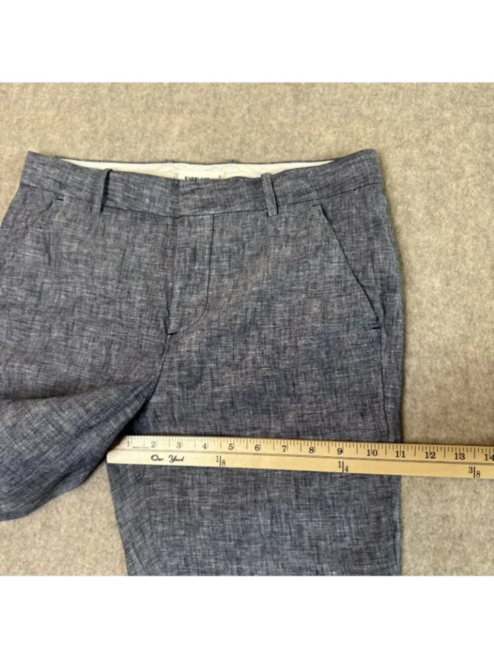 Everlane 100% European Flax Linen Pants Mens 29x30 Blue Chambray Straight Leg